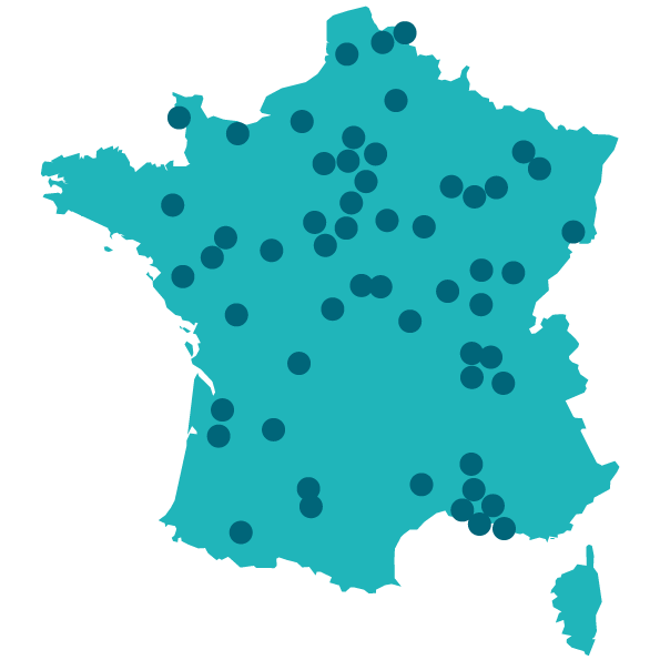 Carte des adhérents d'ITEA France